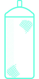 icon showing aesthetic damage to aerosol containers