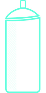 icon showing improper seal on aerosol containers