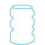 icon showing can with crush damage