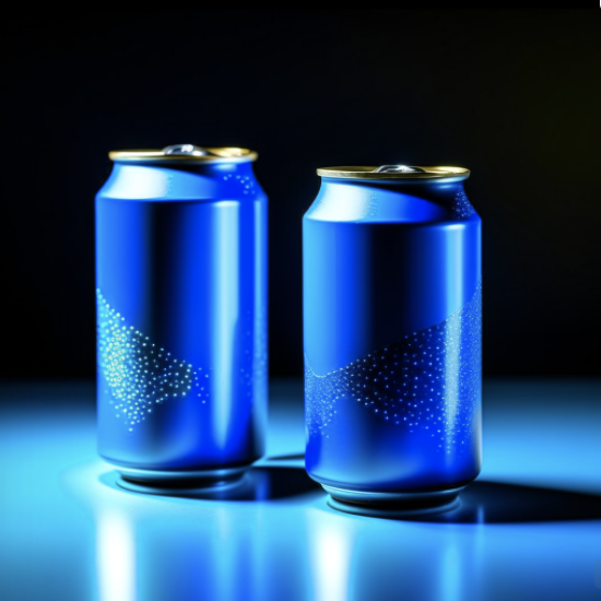cans with damage from processing Cans with the same blue Masitek glow to represent sensors