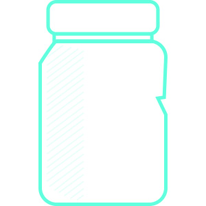 icon representing glass container with aesthetic damage