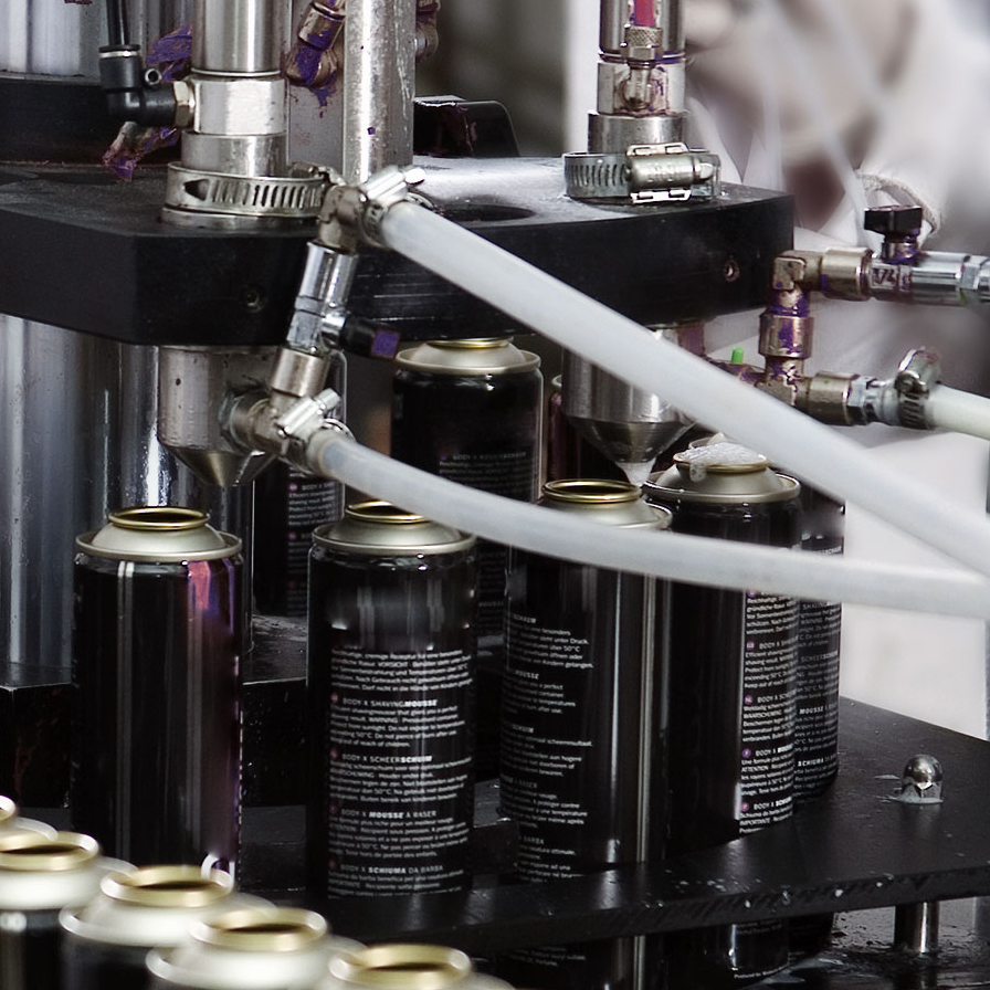 Photo of hairspray being manufactured