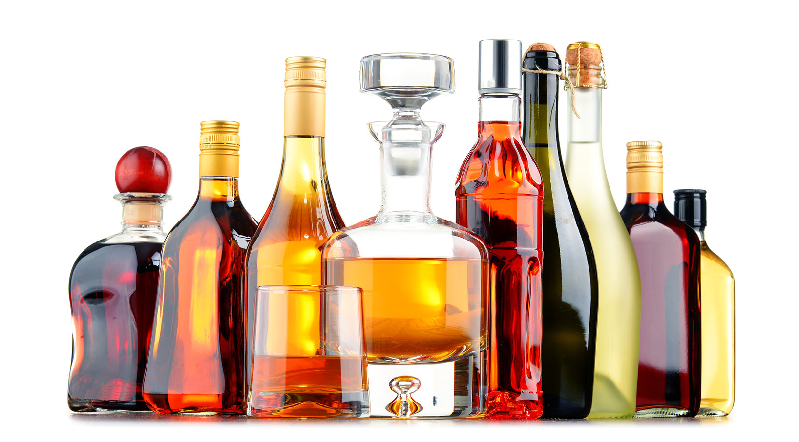 spirits and luxury alcoholic beverage bottles 